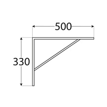 vystužená ocelová konzole  500x330 černá
