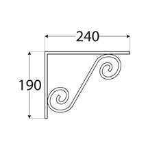 konzole dekorativní kovaná 240x190 gradovaná černá