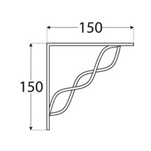 konzole se splétanou vzpěrou 150x150 bílá