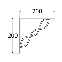 konzole se splétanou vzpěrou 200x200 bílá