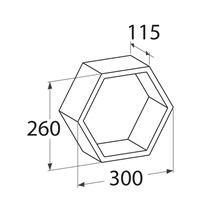 Šestihranná police SZ 300x260x115x18 šedá
