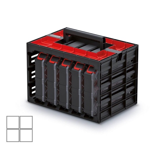 Skříňka s 5 organizéry (krabičky) TAGER CASE 415x290x290
