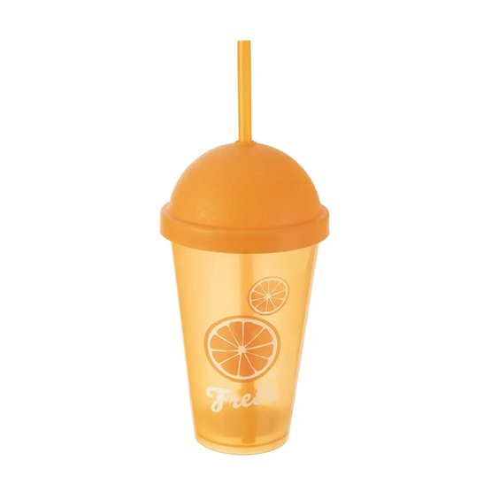 Pohár UH víčko+brčko Fresh orange 0,5 l AKCE