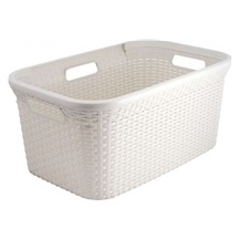 Koš na čisté prádlo RATTAN 45l - krémový