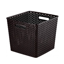 Úložný box RATTAN 'Y' STYLE - Square tm. hnědý