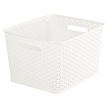 Úložný box RATTAN 'Y' STYLE - L krémový