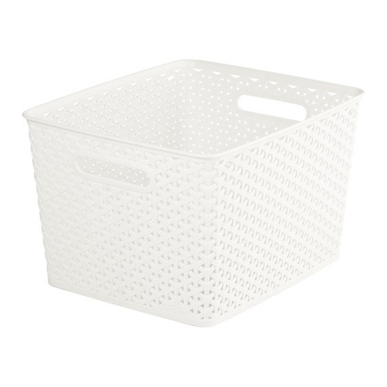 Úložný box RATTAN 'Y' STYLE - L krémový