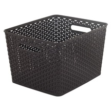 Úložný box RATTAN 'Y' STYLE - L tm. hnědý