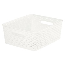 Úložný box RATTAN 'Y' STYLE - M krémový