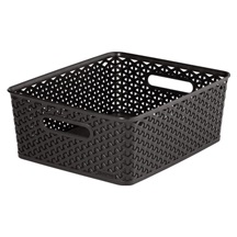 Úložný box RATTAN 'Y' STYLE - M tm. hnědý