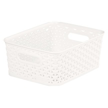 Úložný box RATTAN 'Y' STYLE - S krémový