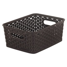 Úložný box RATTAN 'Y' STYLE - S tm. hnědý