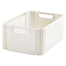 Úložný box RATTAN Style2 M - krémový