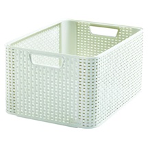 Úložný box RATTAN Style2 L - krémový