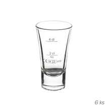 Odlivka sklo Cheerio 0,06l cejch 2cl a 4cl, 6ks (UK 144649)