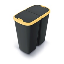Odpadkový koš COMPACTA Q DUO černý se žlutým víkem. objem 45l