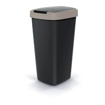 Odpadkový koš COMPACTA Q FLAP černý se světle hnědým víkem. objem 25l