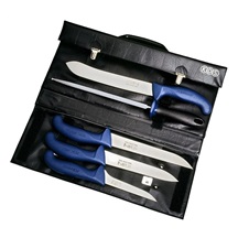 Souprava řeznických nožů   5dílná modrá rukojeť