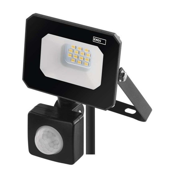 Reflektor LED SIMPO s pohybovým čidlem, 10 W, černý, neutrální bílá