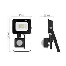Reflektor LED SIMPO s pohybovým čidlem, 10 W, černý, neutrální bílá