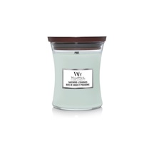 Svíčka Woodwick Sagewood & Seagrass svíčka střední