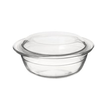 Pekáč borosil. sklo kulatý pr. 20 cm, 23,5x10 cm víko