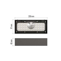 Svítidlo solární BRIXO s pohybovým čidlem, černé, neutrální bílá