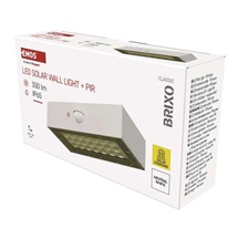 Solární LED svítidlo BRIXO s pohybovým čidlem, bílé, neutrální bílá