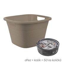 Dřez UH LOOP s uchy 16,8 l šedá+dárek kolíčky prádelní UH v košíku 50 ks AKCE