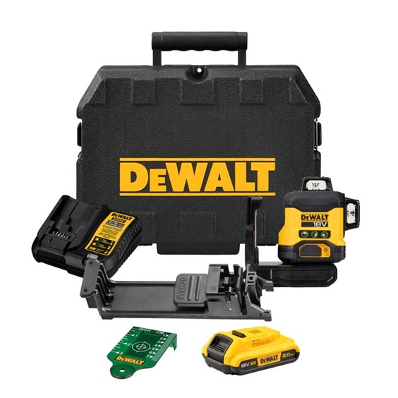 Laser zelený 3x360° DCLE34031D1 18V 1x2,0Ah