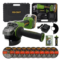 Bruska 125 mm AKU 20V 4,0Ah Li-Ion+10kotoučů Procraft | SPWA220/CD125x1,0b/RM14