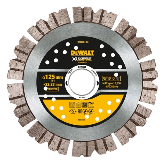Kotouč diamantový řezný 125x22,2mm EXTREME RUN TIME beton DT90294