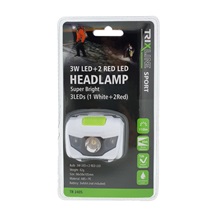 Svítilna čelová LED 3W + 2 červené diody TR 240
