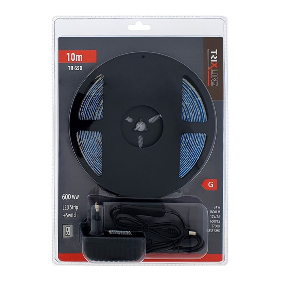 Pásek LED TRIXLINE  TR 650 teplá bílá 600LED/10m ,24W, 50.000H