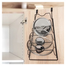 Stojan drát/UH na poklice a prkénka závěsný RADKA 6 pozic černá