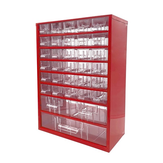 Organizér zásuvkový 09/ 30xS,2xM,1xL - RAL 3002  Červený