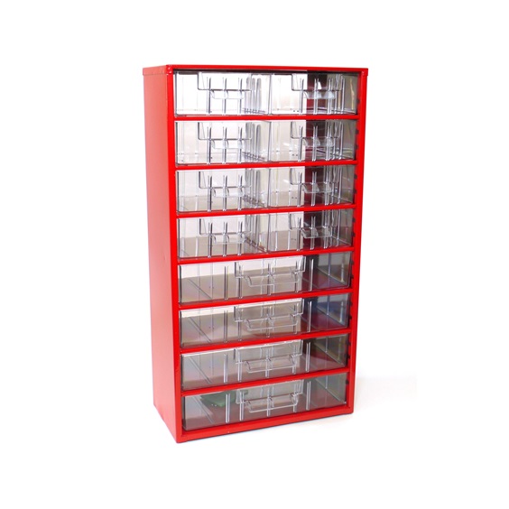 Organizér zásuvkový 12/           8xM,4xL - RAL 3002  Červený