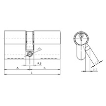 Vložka FAB 4.00/BDPNs 40+50  5klíčů TB4  Nikl matný  -   prostupová spojka