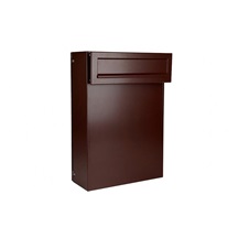 Poštovní schránka C-050 s vhozem do plotu a branky   hnědá čokoláda