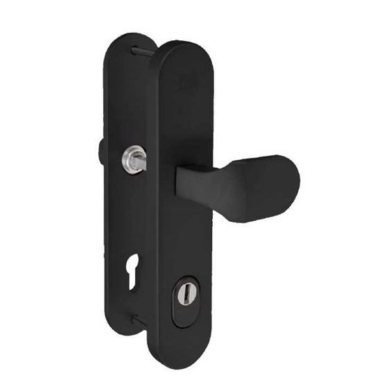 Kování bezpečnostní s překrytím BK325/90 ovál klika+madlo černé