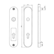 Kování bezpečnostní s překrytím BK325/90 ovál klika+madlo černé