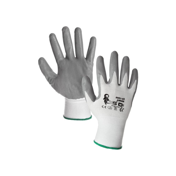 Rukavice nitrilovou pěnou ABRAK na blistru vel.09