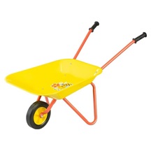 Kolečko zahradní dětské, žluté, plastová korba 76x38x43cm