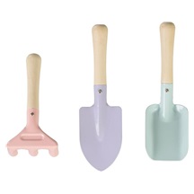 Sada nářadí Strend Pro, zahradnická, dětská, 3-dílná, dřevo + ocel, lopatka hrábě a rýč