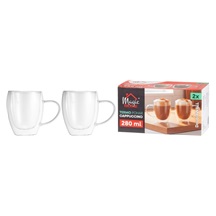Hrníček MagicHome Capupuccino na kávu,termo s dvojitou stěnou 280ml 2ks