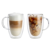 Hrníček MagicHome Latte Macchiato na kávu, termo s dvojitou stěnou 350ml 2ks