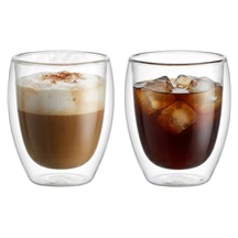 Pohár MagicHome Cappuccino na kávu,termo s dvojitou stěnou 290ml  2ks