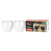 Pohár MagicHome Lungo na kávu,termo s dvojitou stěnou 170ml 2ks