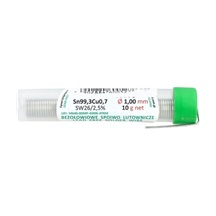 Pájka průměr 1,2mm, 10g, Sn99.3Cu0.7, SW26 bezolovnatá