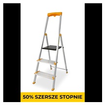 Schůdky AL 3 příčky MAX / 150kg  /  širší stupně